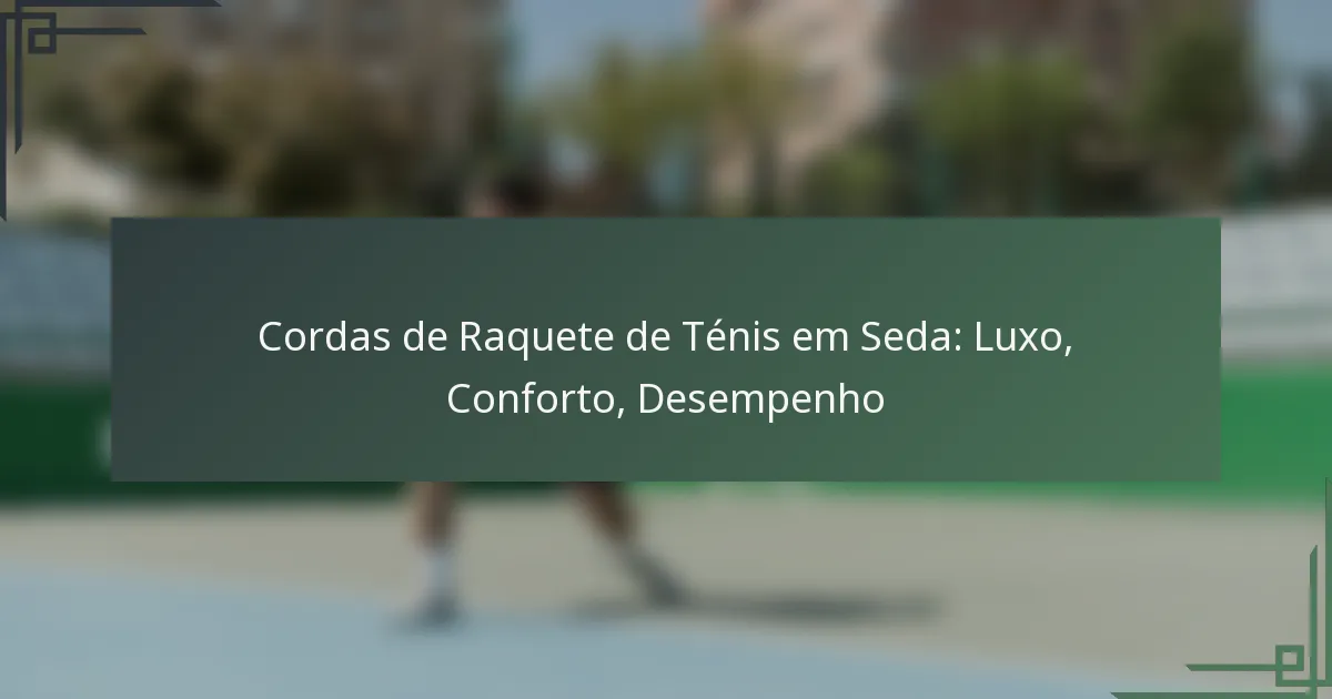Cordas de Raquete de Ténis em Seda: Luxo, Conforto, Desempenho