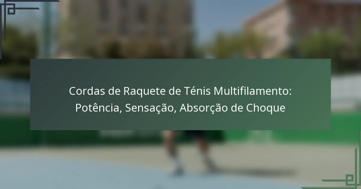 Cordas de Raquete de Ténis Multifilamento: Potência, Sensação, Absorção de Choque