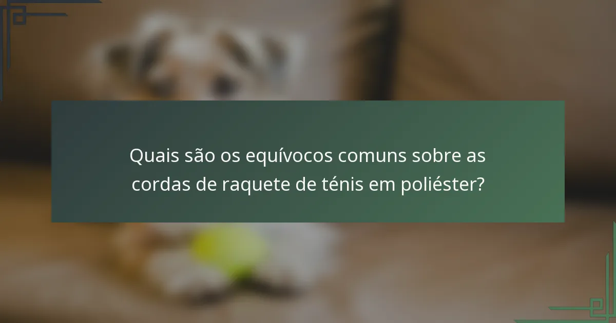 Quais são os equívocos comuns sobre as cordas de raquete de ténis em poliéster?